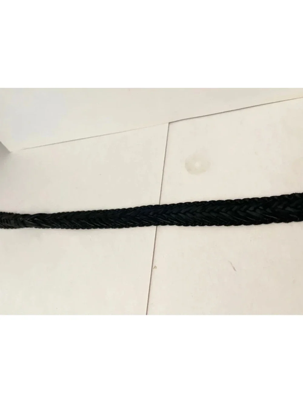 Men’s black braided leather style belt casual